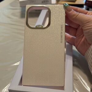 Elizabeth and James Sparkle Cream Phone Case with Subtle Pink Trim